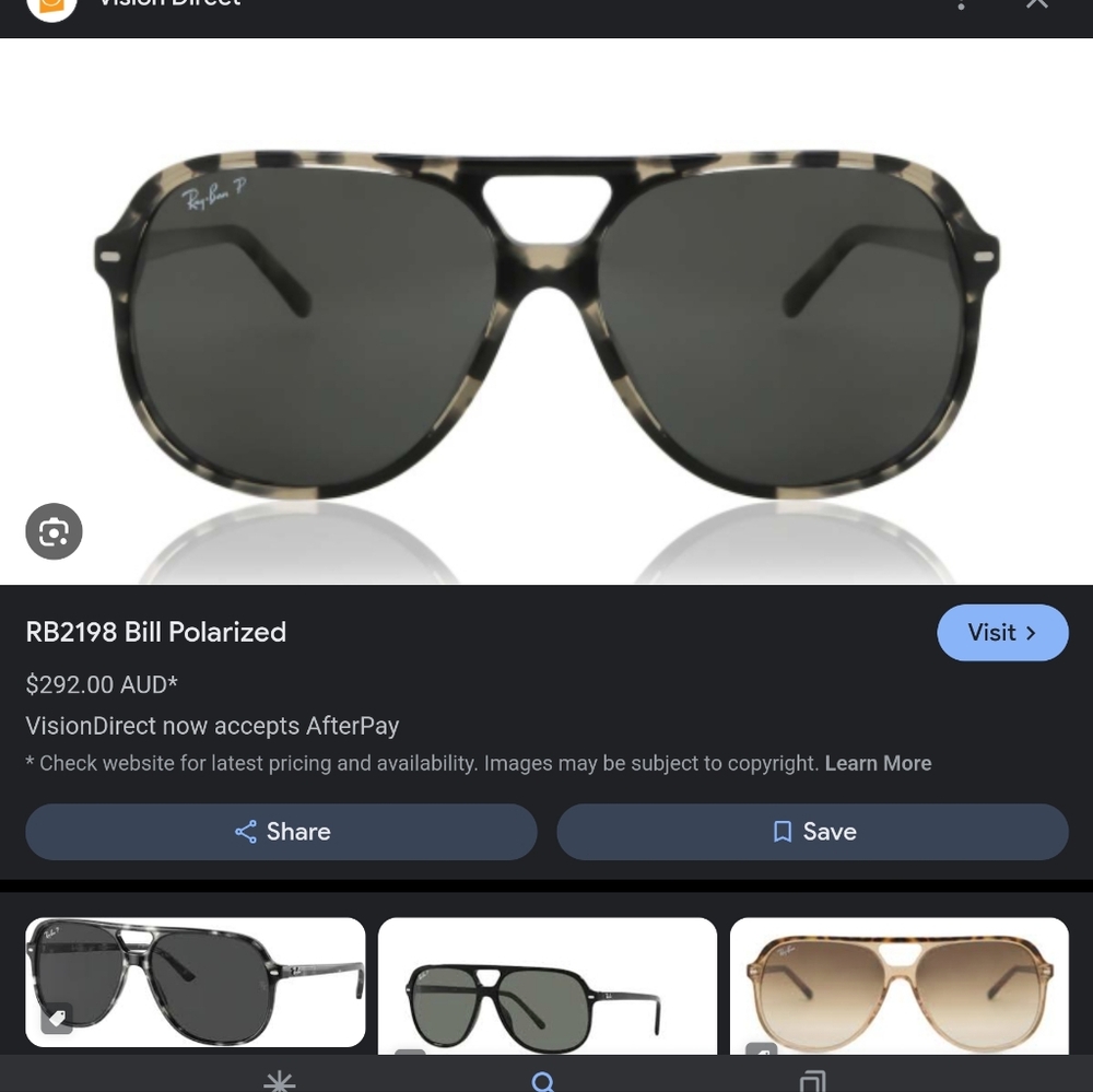 Ray Ban "Bill" (RB 2198) Polarized Polished Grey Havana